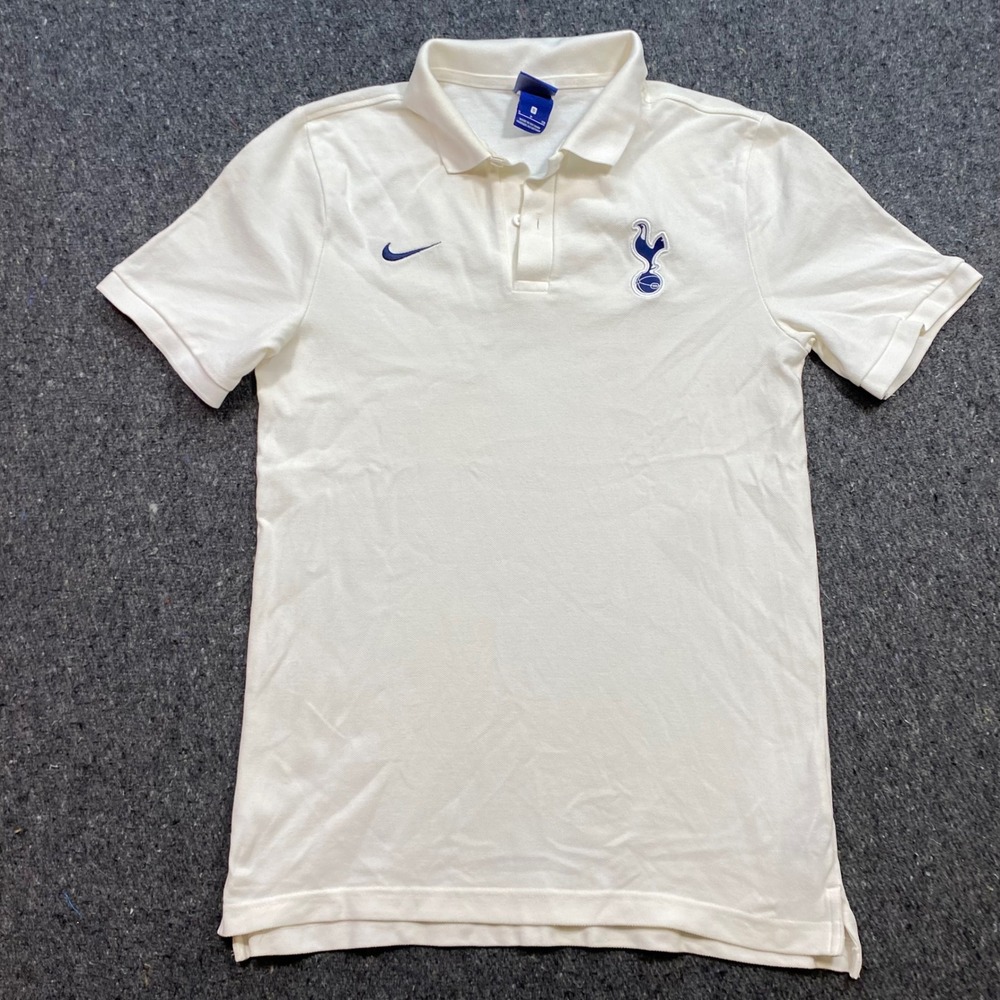 Nike Tottenham Hotspur Polo Sz S Mens White Sportswear Embroidered Crest